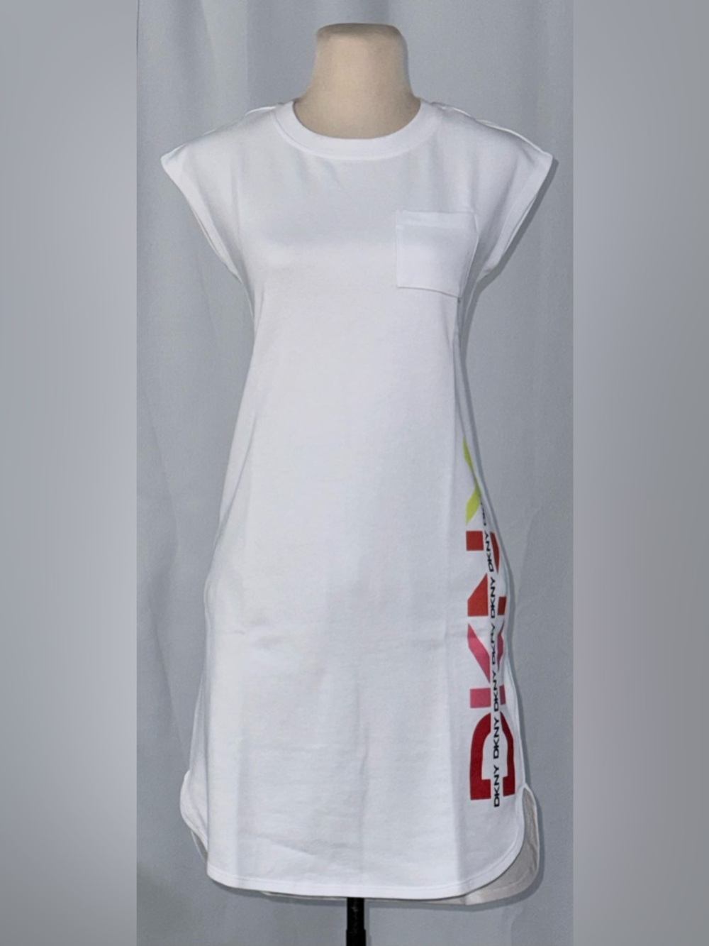 DKNY Sport Sleeveless Cotton Blend Dress - White - Size XXS